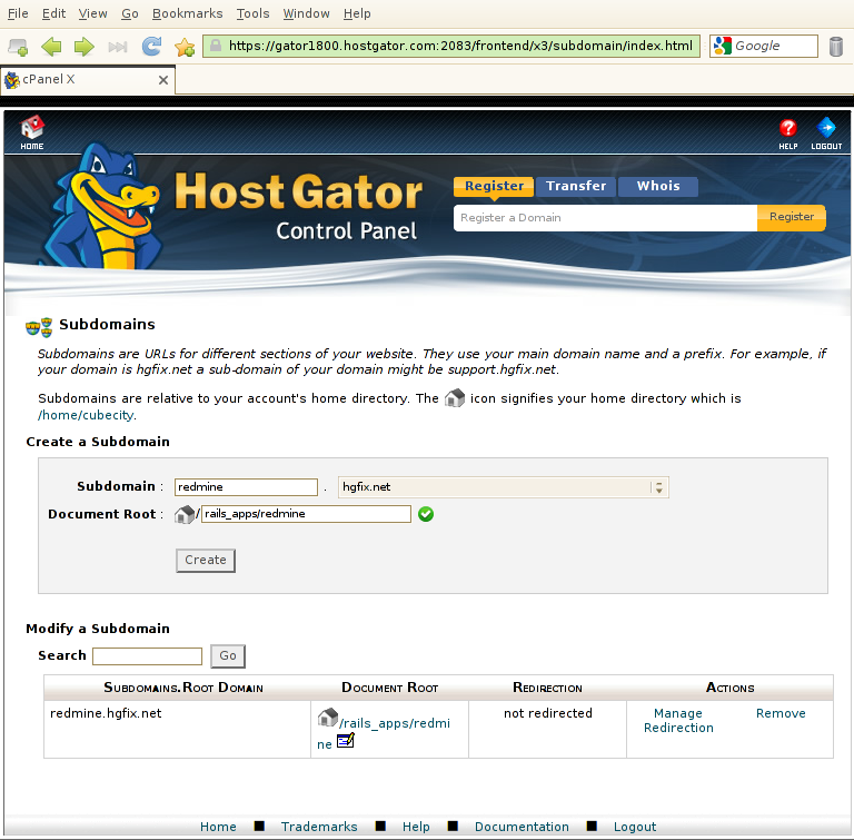 Creating a Subdomain in cPanel